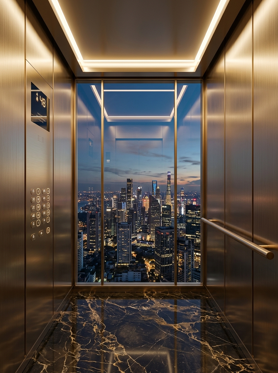 Luxury Passenger Elevator Cabin Interior